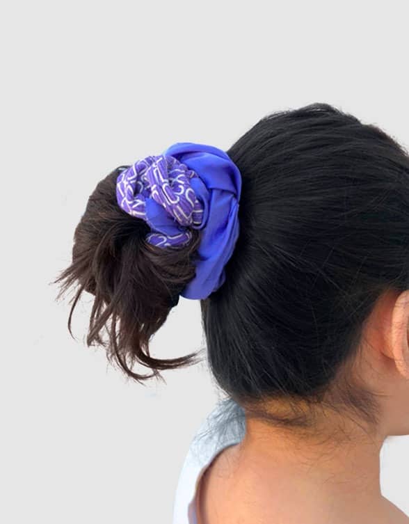 heatless-curls-with-bun-purple-silk