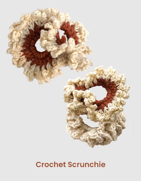 Mocha Fawn - Crochet Scrunchie