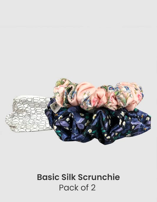 Midnight Radiance - Silk Scrunchies- (Pack of 2)