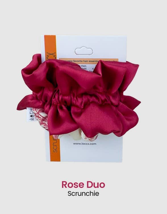 Rose Duo- 2 Silk Scrunchies set