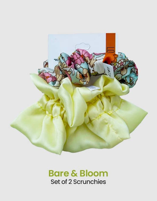 Bare & Bloom- 2 Silk Scrunchies set