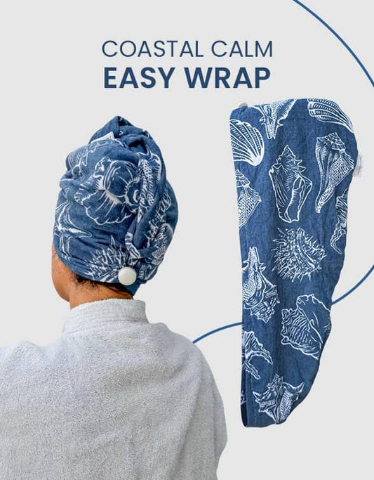 Coastal Calm - Microfiber Hair Towel aWrap