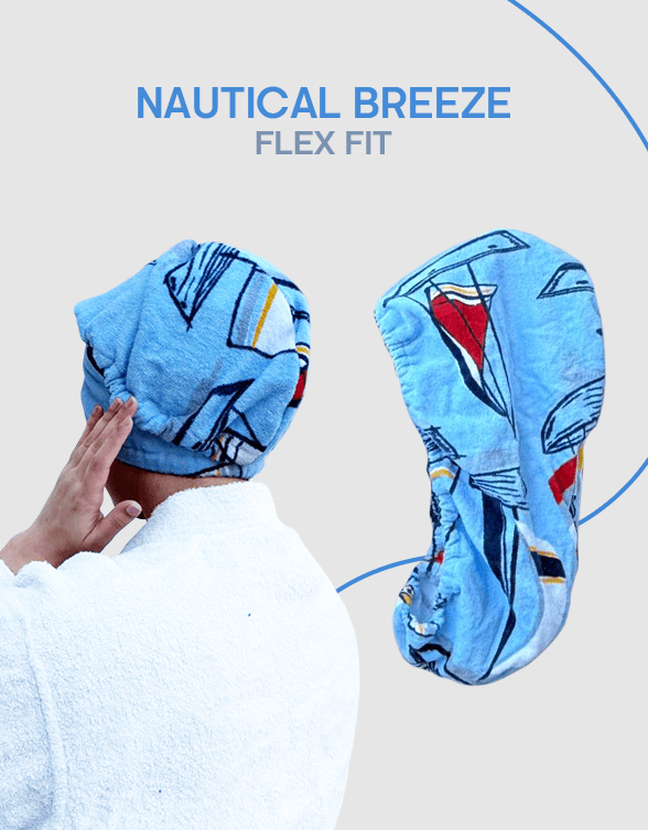 Nautical Breeze - Microfiber Hair Towel Wrap