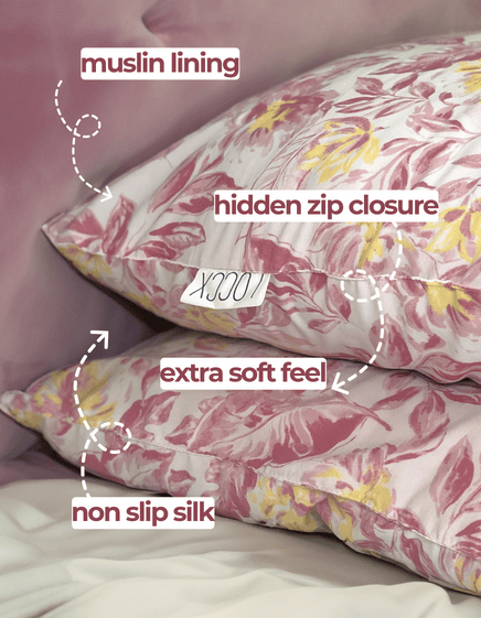 Non-Slip Silk Pillow Cover + Matching Scrunchie